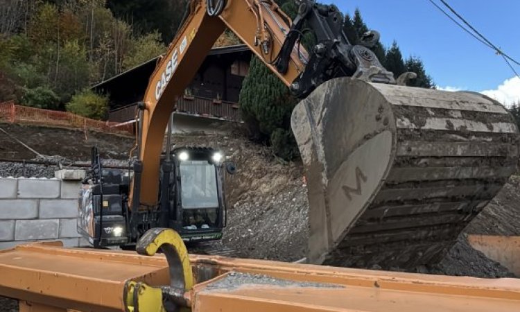 Terrassement de garage en bloc légo à La Clusaz